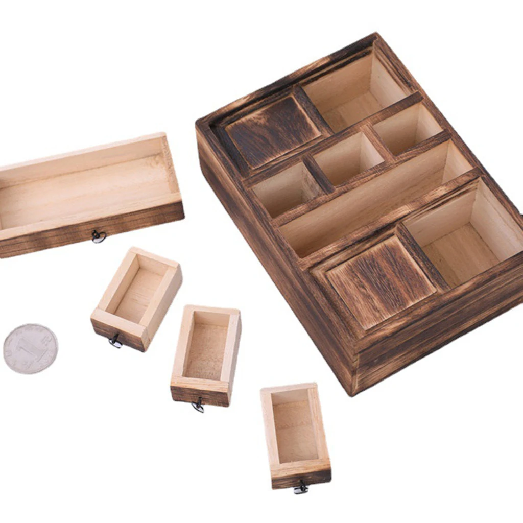 

1:12 Scale Dollhouse Miniature Furniture Wooden Living Room Kitchen Cabinet