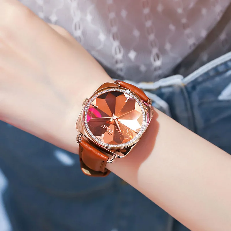 

Square watch women fashion trend simple quartz watch waterproof petal belt women watch
