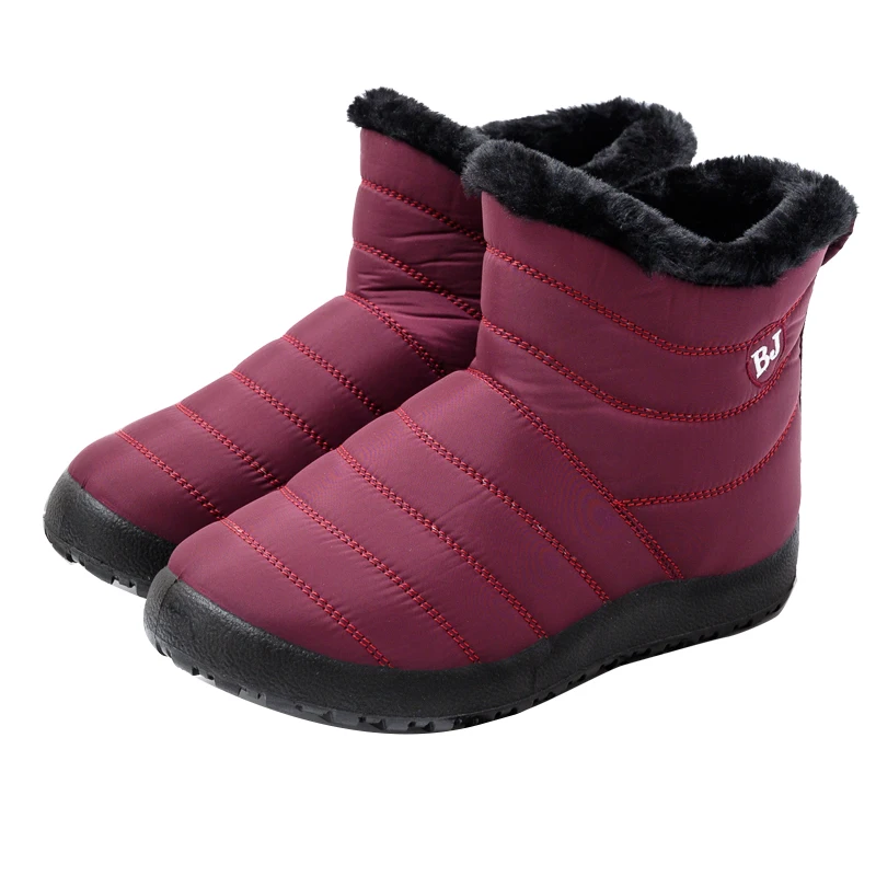 Новые зимние женские ботинки нескользящая обувь теплые меховые на пуху