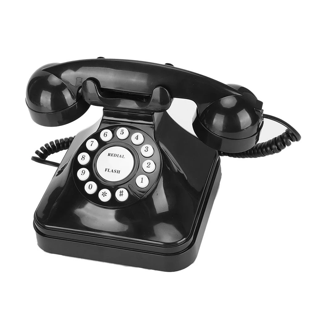 Vintage Black Multi Function Plastic Home Office Hotel Telephone Retro Wire Landline Phone Telephones telefono fijo