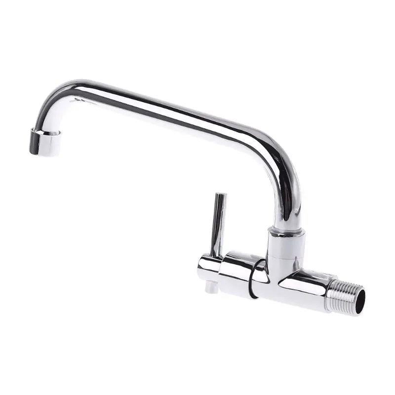 

Chrome Plated Kitchen Basin Faucet Wall Mounted Single Cold Water Tap A5YD