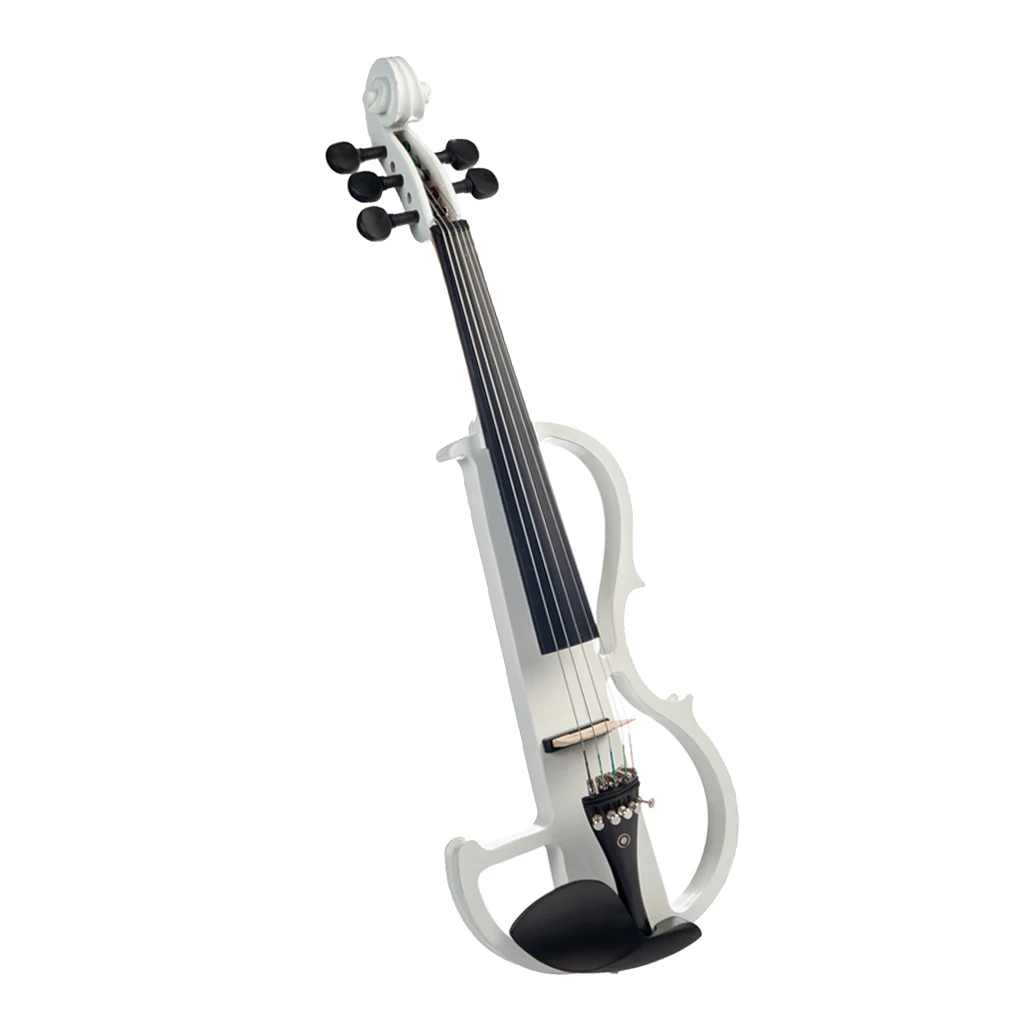 Деревянная 5-струнная электрическая скрипка с бантом чехол канифолью белые