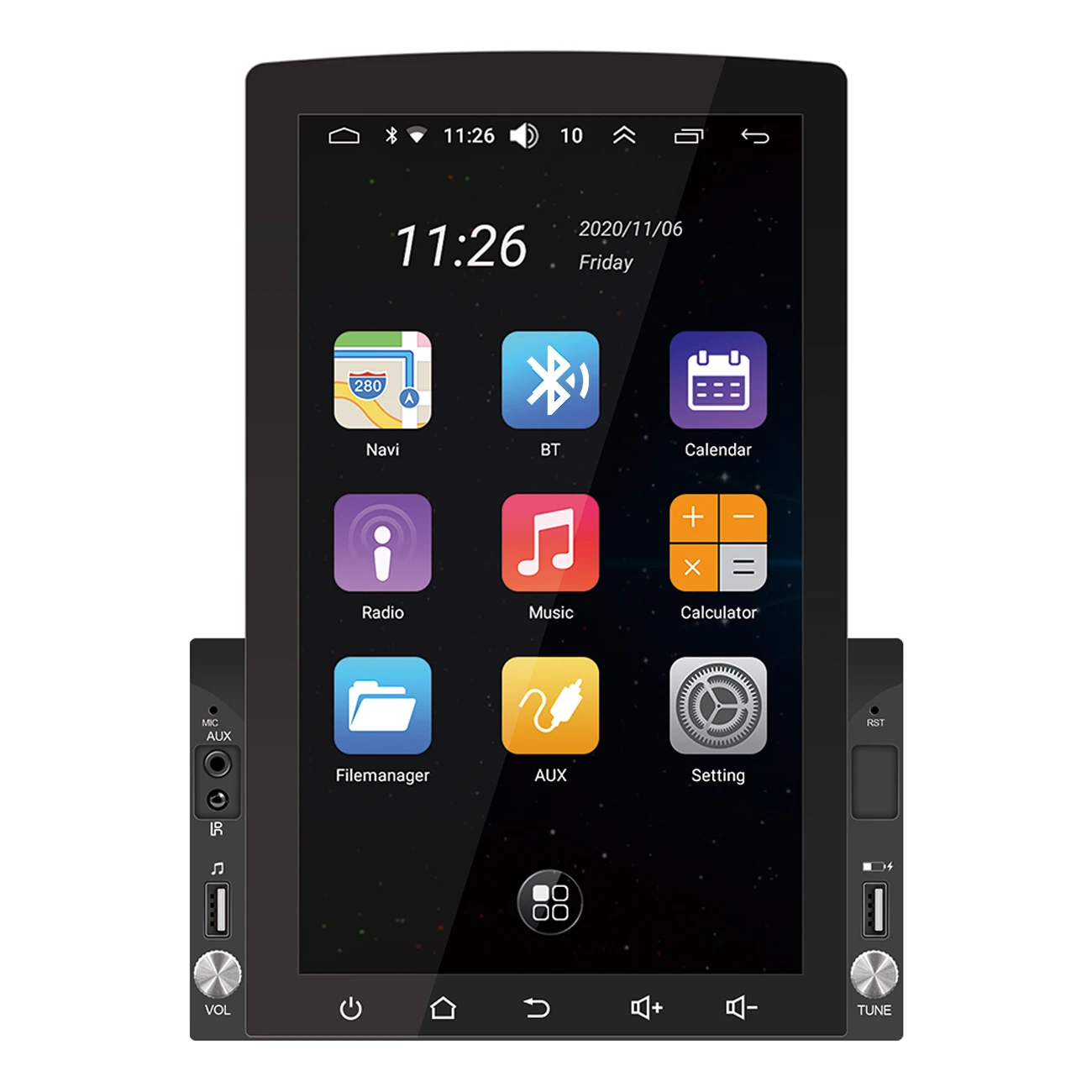 

10.1 Inch Double Din Android 10.0 Car Radio Vertical Display Multimedia Video Player Bluetooth WiFi GPS Navigation Auto Stereo