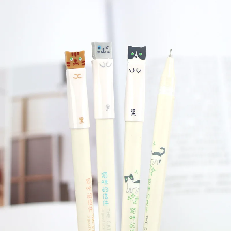 

Letters for stationery cute cats 0.38mm full needle gel pen student supplies pen wholesale