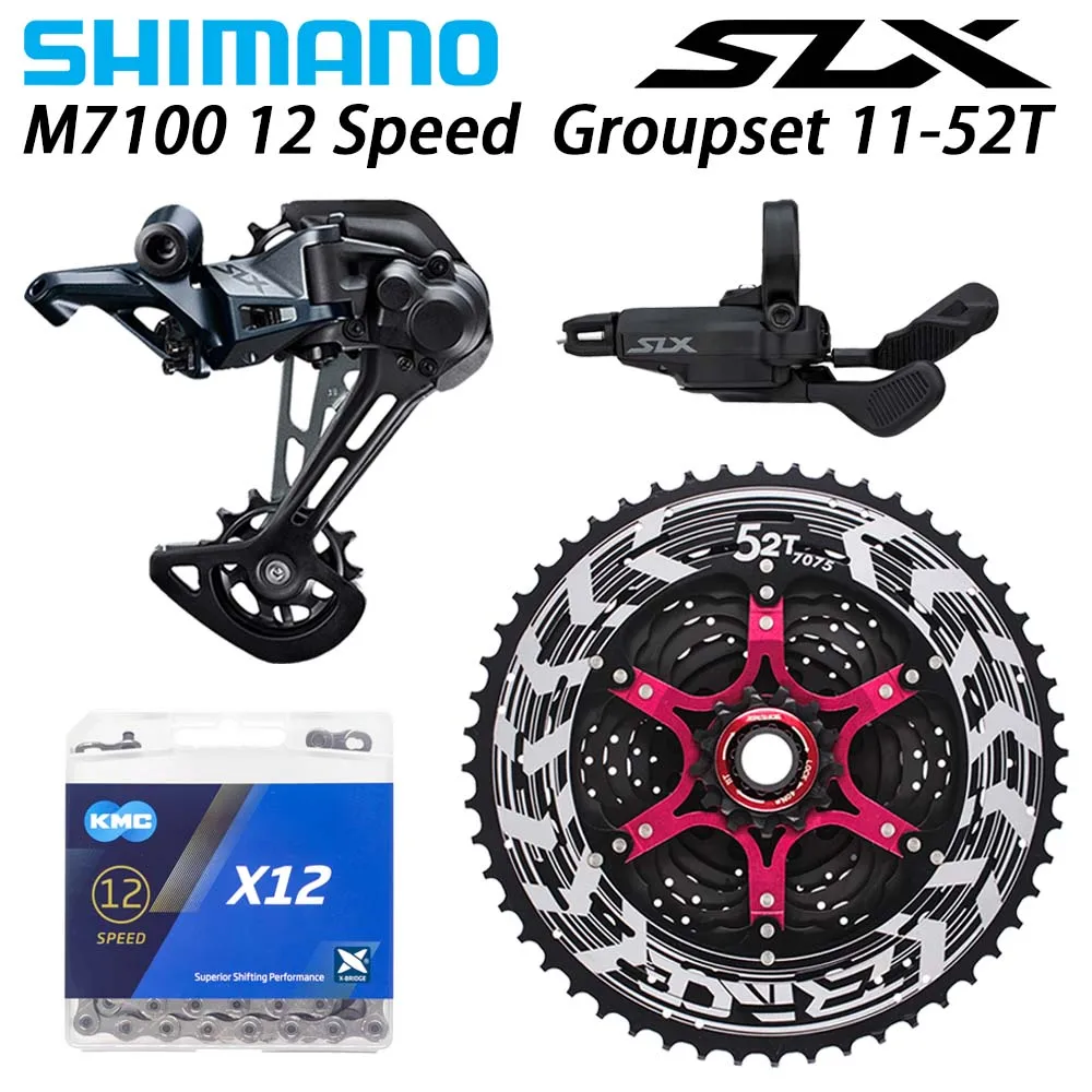 SHIMANO DEORE SLX M7100 комплект горного велосипеда MTB 1x12 Speed 52T SL + RD zracing KMC X12 переключатель