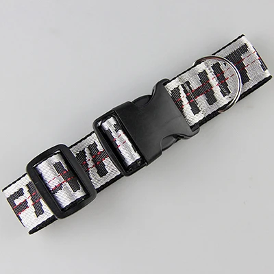 Silver dog collar Модный нейлоновый поводок и ошейник для собак с регулируемым принтом a02 - Цвет: Silver dog collar