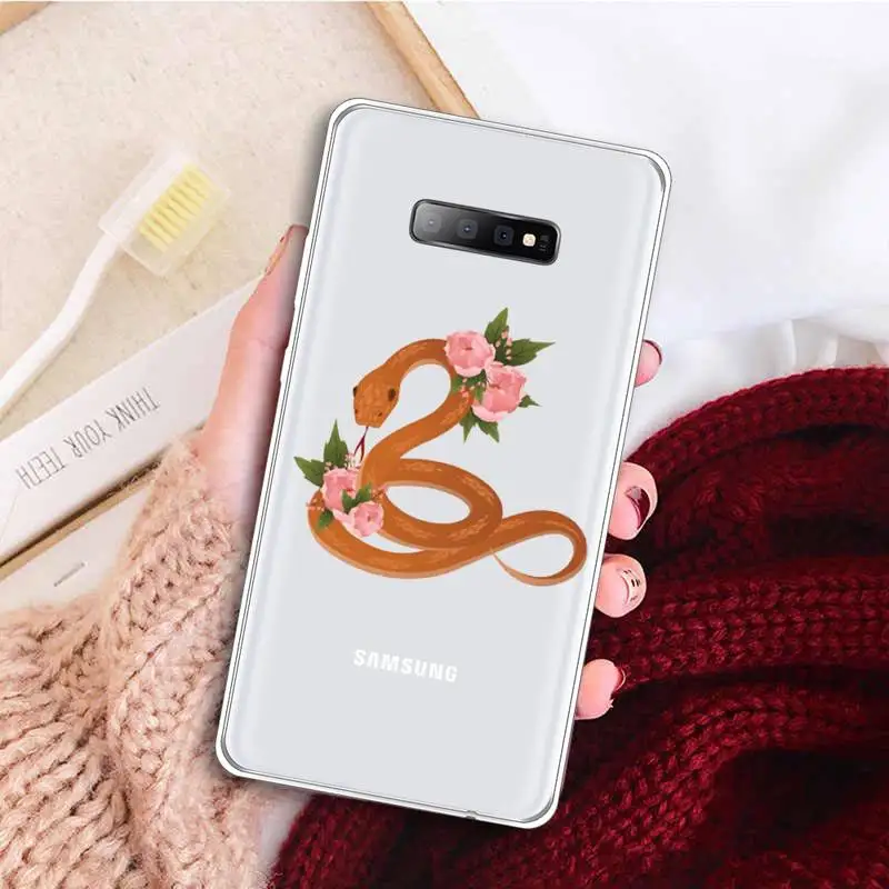 

Hand Snake Phone Case Transparent for samsung A 21s 50 71 S 8 9 20 note 10 20 plus ultra