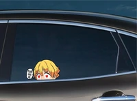 Hot Cartoon ZENITSU AGATSUMA PLEASE LOVE ME Anime Peeking Car Sticker Vinyl Auto Motorcycle Decals KK Decal PVC 13cm9cm