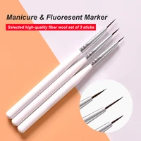 3pcsset nail art liner painting pen 3d tips diy acrylic gel brushes drawing kit flower line grid fashion design manicure tool