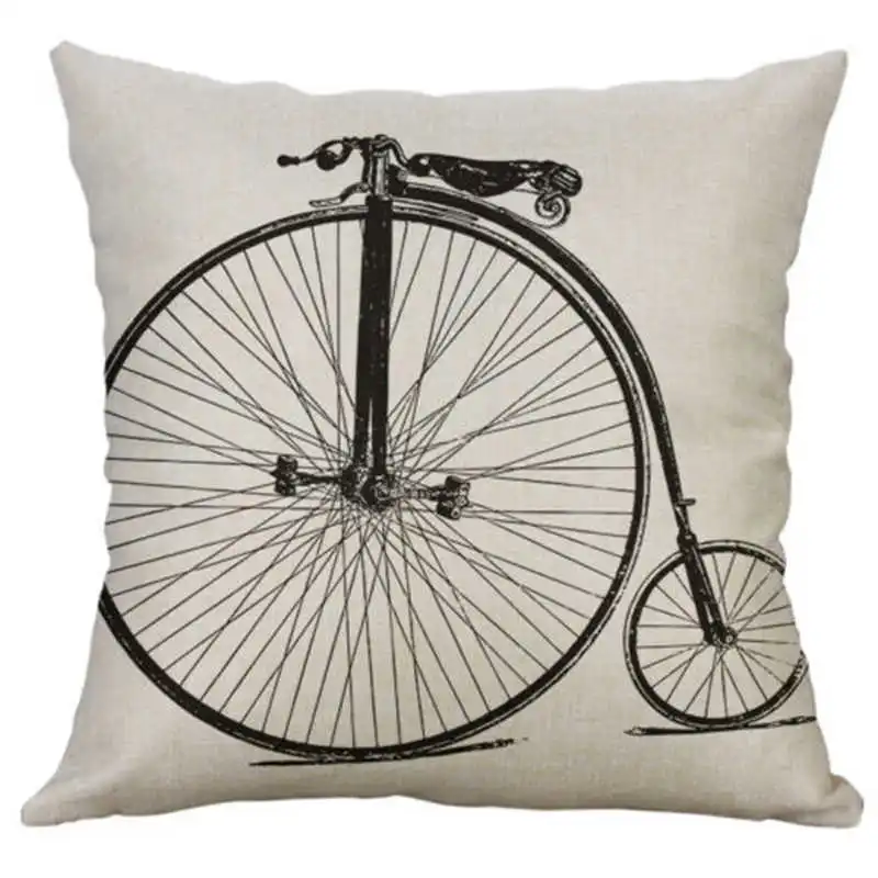 Винтажная наволочка с цветочным узором для велосипеда хлопок лен 45*45 см