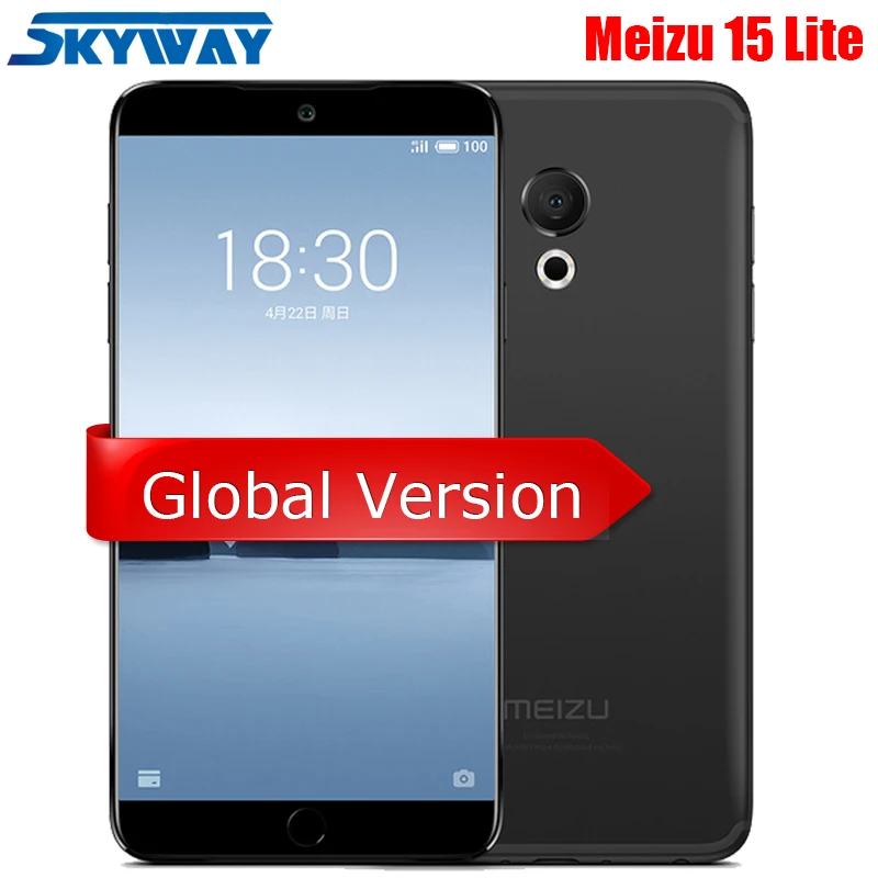 Meizu 15 Lite M15, 4G LTE, 4 ГБ, 32 ГБ/64 ГБ, Восьмиядерный процессор Snapdragon 626, экран 5,46 дюйма, 1920x1080 P, отпечаток пальца, быстрое зарядное устройство для мобильного телефона