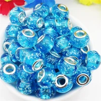 10pcs wholesale lots bulk luminous large hole glass beads fit pandora bracelet necklace diy cord key chain for jewelry making