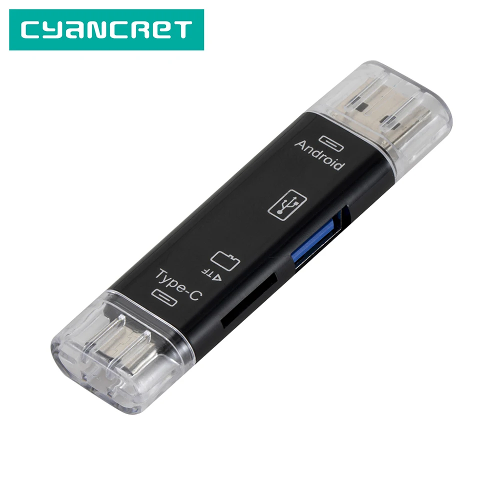 Устройство для чтения карт 5 в 1 Тип C микроusb OTG адаптер быстрого памяти TF Micro SD USB