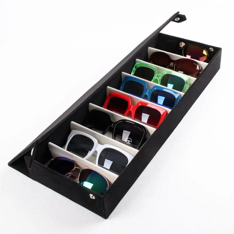 Ящик для хранения солнцезащитных очков органайзер современный дизайн черный 8