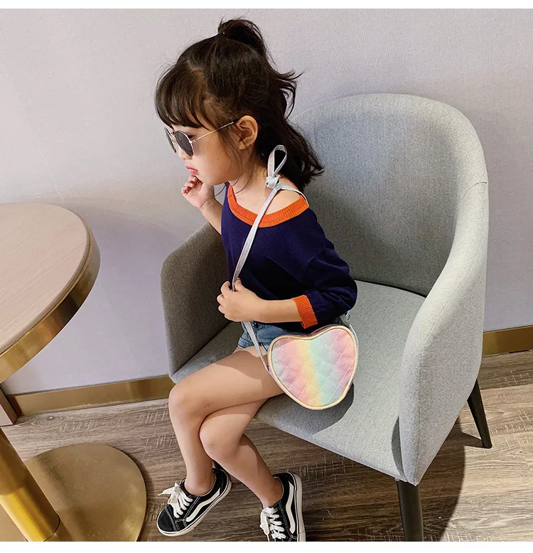 2019 милая сумка через плечо в форме сердца корейская для маленьких девочек