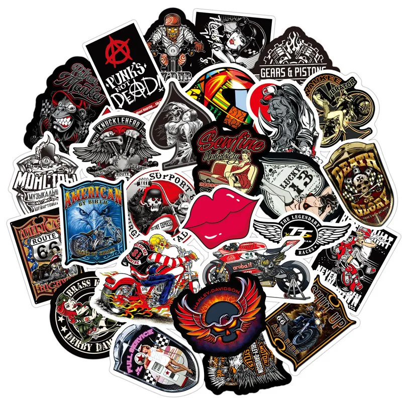 50 шт. водонепроницаемые наклейки на мотоцикл гитару ноутбук чемодан|Наклейки