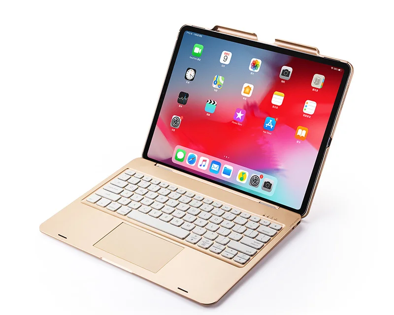 Witsp@ d мышь сенсорная bluetooth клавиатура для iPad 10,", Премиум Пластиковый Чехол, 7 цветов с подсветкой, интеллектуальное включение/выключение