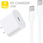 Зарядное устройство PD, 20 Вт, Usb Тип C Pd, быстрая зарядка, ЕС, для iPhone 13 12 11 Xs Pro Max X 12mini Samsung Realme 8 Pro Huawei