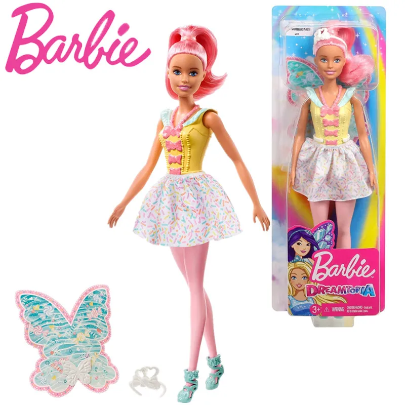 

Barbie Dreamtopia Fairy Doll Butterfly Fairy Doll Set Play House Doll Toy Girl Brinquedos Gift FXT03