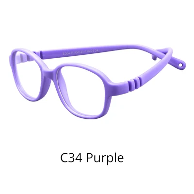 Purple Солнцезащитные очки для детей, анти-синий светильник, блокировка, детские очки для девочек, оптическая оправа, прозрачные линзы, UV400, антибликовый фильтр, 0-4 - Цвет линз: Purple