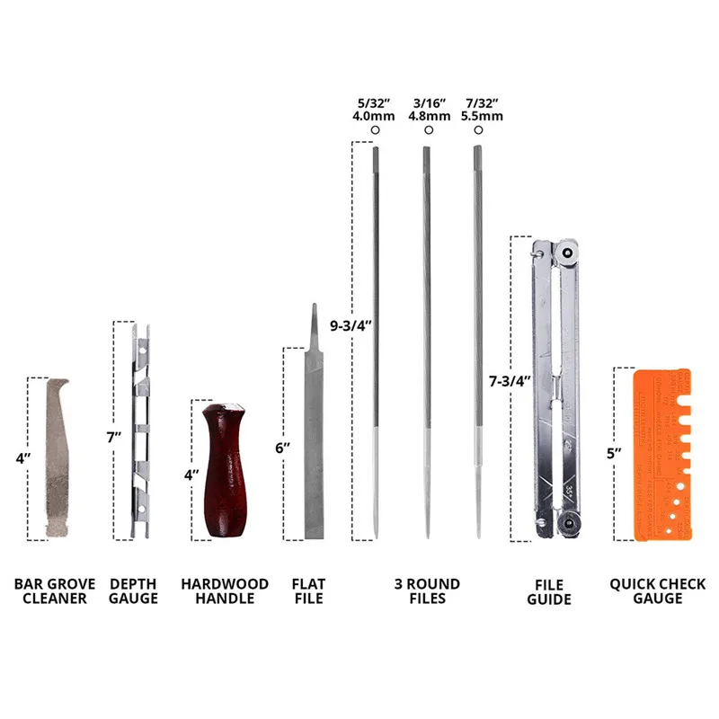 10 шт. набор для заточки бензопилы напильники инструмент цепи пилы садовые