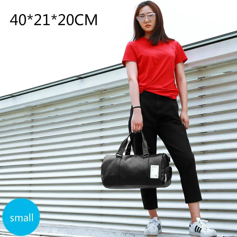 Black-Small Спортивная сумка для занятий спортом на открытом воздухе из искусственной кожи для мужчин и женщин с обувью для хранения, для тренировок, фитнеса, многофункциональные сумки через плечо, сумка для занятий йогой и путешествий - Цвет: Black-Small