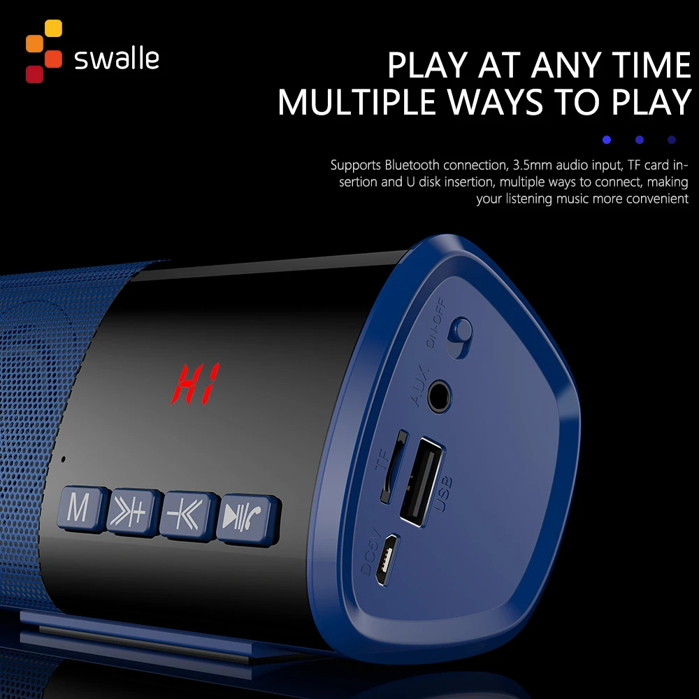 

Swalle Bluetooth smart Динамик качество звука Hi-Fi беспроводной Динамик шокирующие бас стерео объемный звук профессиональный аудио Бесплатная достав...