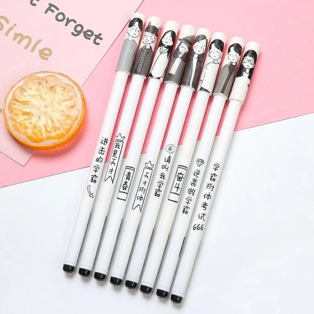 0 5 мм забавные слова мультфильм черные чернила гелевая ручка для письма школьные