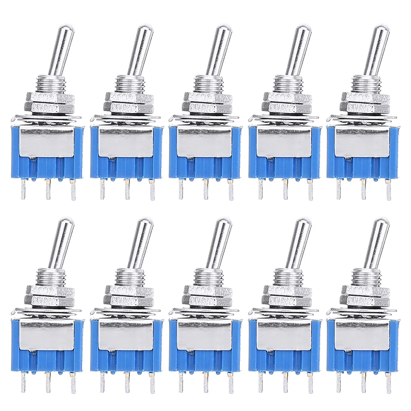Синий миниатюрный фиксирующий переключатель SPDT 10 шт./компл. ВКЛ./вкл.