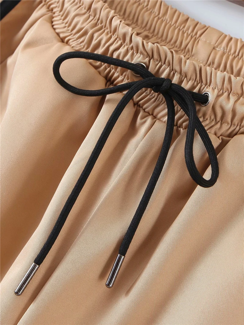 

Causal Women Striped Straight Trousers 2020 Fashion Ladies Stylisht Elastic Waist Long Pants Sport Female Streetwear Pants