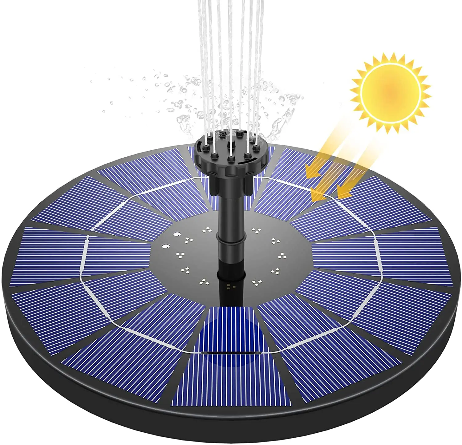 

AISITIN 3.5W Solar Fountain Pump, 1500mAH Battery Solar Water Pump, Solar Bird Bath Floating Fountain for Outdoor and Aquarium