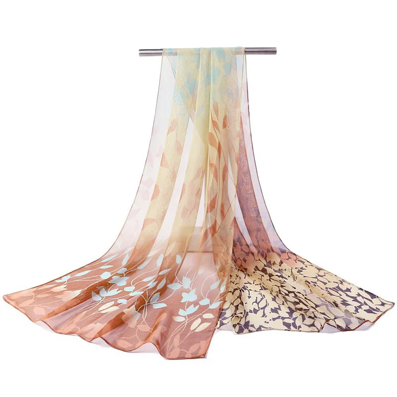 

2020 New Breathable print Georgette chiffon scarf silk square hijab cool shawl ladies foulard femme Scarves hair bufanda mujer