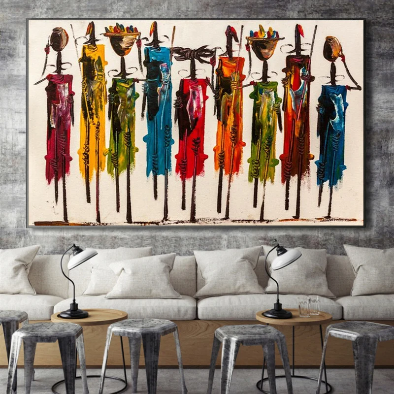 

Abstract African Woman Oil Canvas Painting on Canvas Posters and Prints Wall Art Portrait Pictures for Living Room Home Decor
