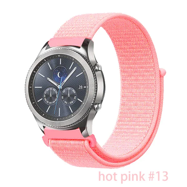 hot pink 13 Нейлоновый ремешок-петля для samsung galaxy watch 46 мм 42 мм galaxy watch active 2 ремешок gear s3/22 мм 20 мм ремешок для часов huawei watch gt 2 - Цвет ремешка: hot pink 13