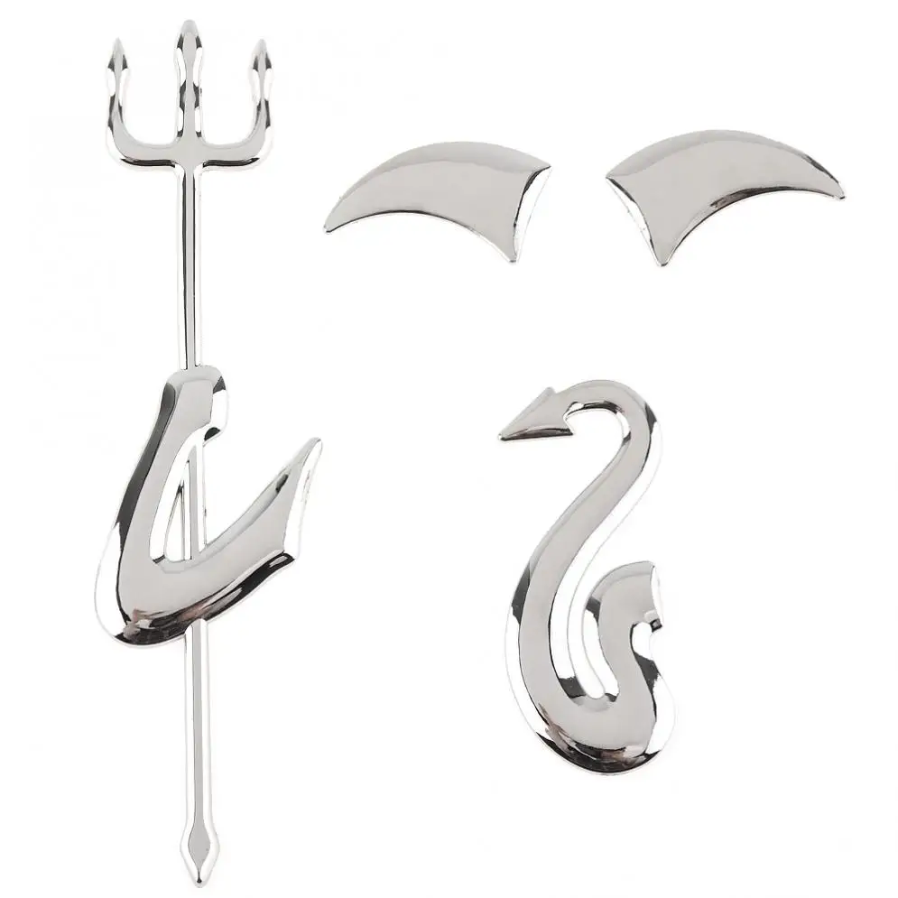 

3D Chrome Devil Decal Car or Truck Custom Demon Stickers W/ Horns car styling 4 Pieces for VW car accessories funny car sticker!