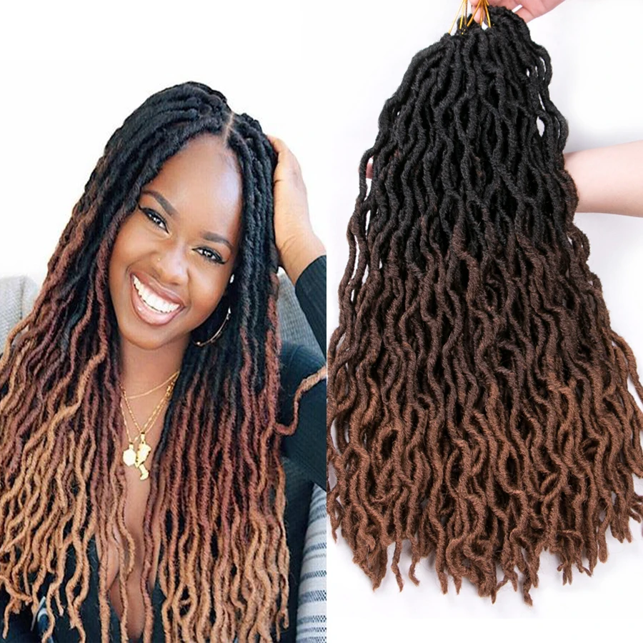Faux Locs Curly Crochet Braids Synthetic Burgundy 20 inch 24 roots/pack,Locs twist Ombre Braiding Hair extensions black,brown