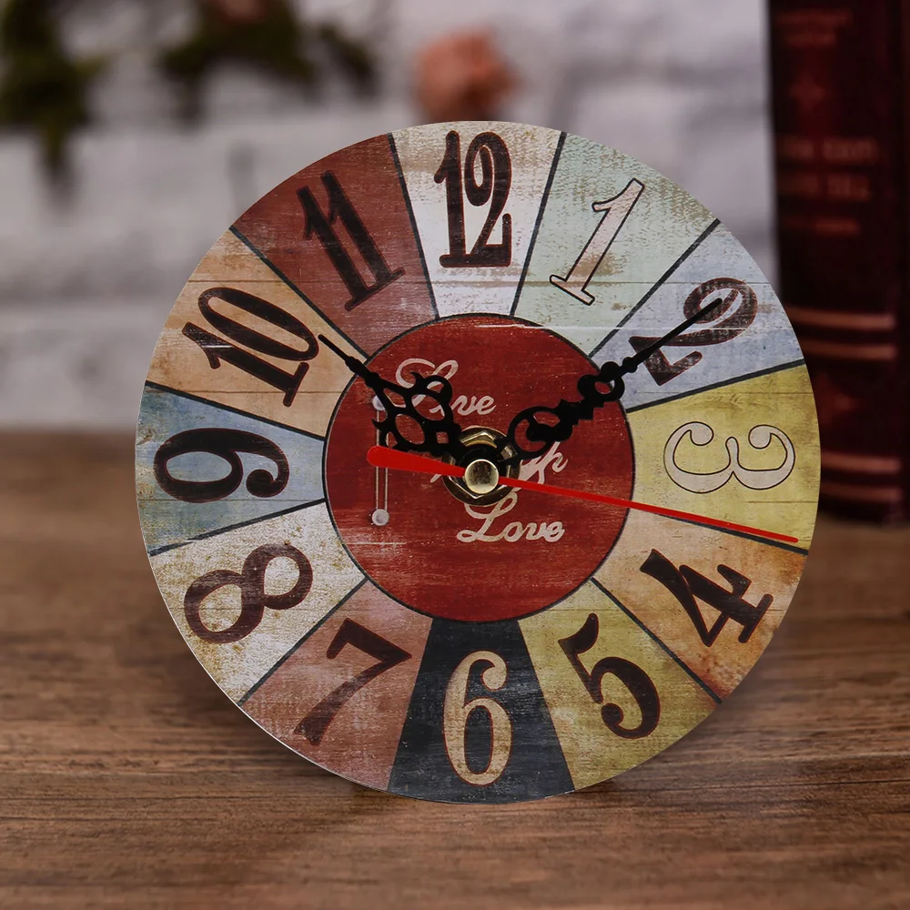 Винтажные деревянные настенные часы дизайнерские модные бесшумные для