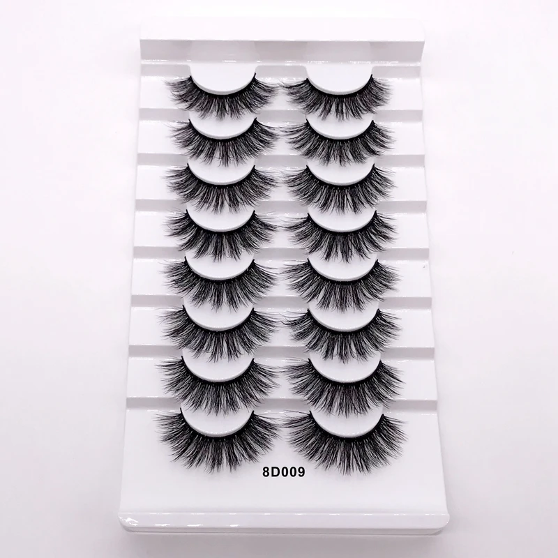 AY 8 Pairs 25 mm Mink Eyelashes lashes Bulk Woman Makeup Tools Eyelash Vendor 25mm mink Wholesale | Красота и здоровье