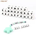 TYRY.HU 10 шт. Английский алфавит силиконовые бусины буква DIY Детские бусины для прорезывания зубов Прорезыватель игрушка ожерелье пищевые силиконовые бусины 12 мм