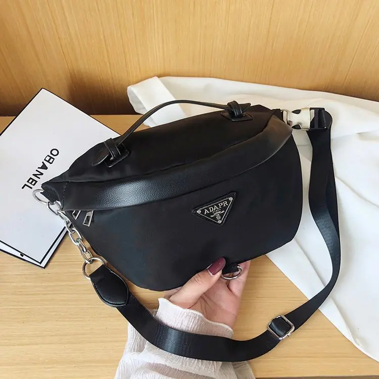 

Waterproof nylon one-shoulder chest bag PR-LOGO sloping cross pocket and Fanny pack