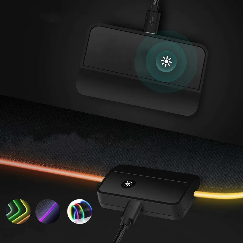 

30*80CM RGB Mouse Pad Gaming Computer Mousepad RGB Backlit Large Mousepad for Desk Keyboard LED Mice Mat