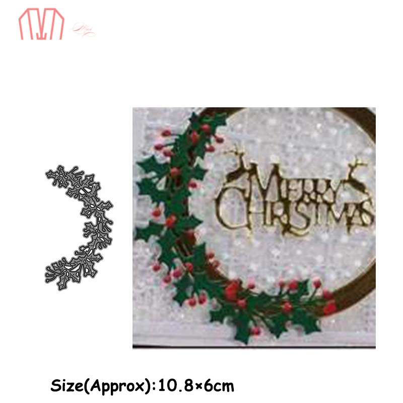 Mai рождественские листья венок металлические режущие штампы трафареты для DIY