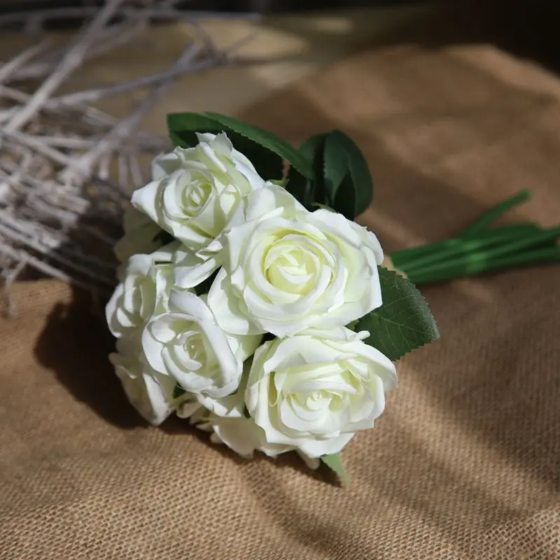 27 см высокий искусственный букет с розами для свадьбы свадебный цветами