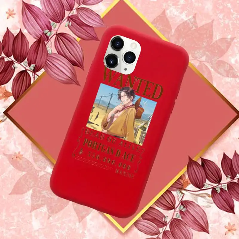 

One Piece Luffy Phone Case Red Candy Color for iPhone 11 12 mini pro XS MAX 8 7 6 6S Plus X SE 2020 XR