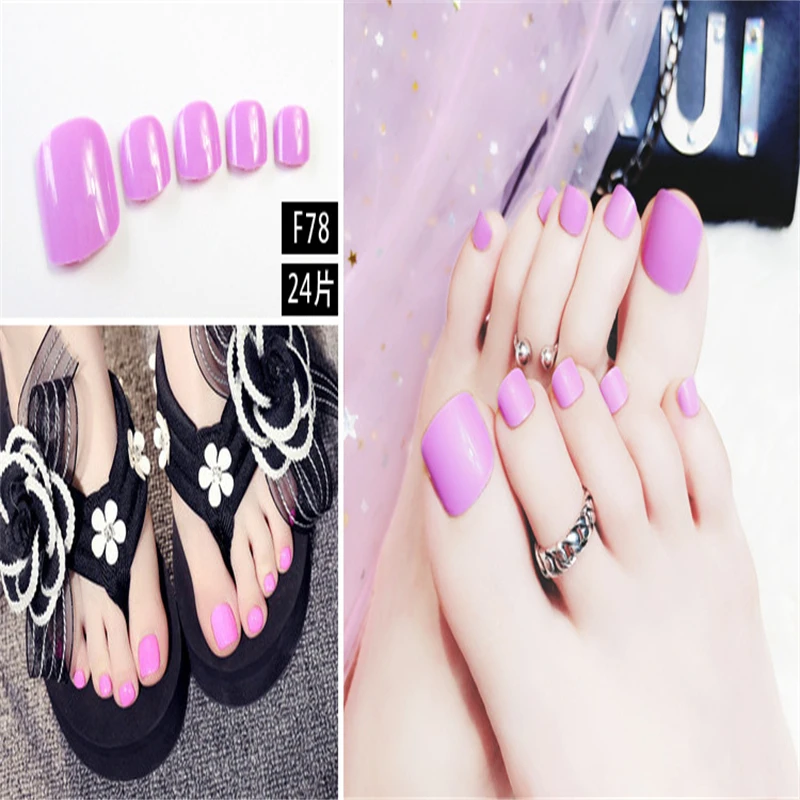 

Nail Art Finished Toe Nails Solid Color Toe Nails Nail Pieces Nail Pieces 24 Pieces/Box Of Nail Accessories