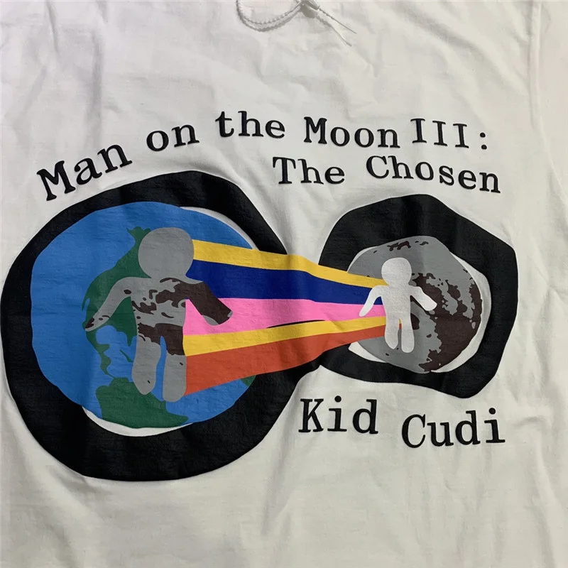 Футболка CPFM x Kid Cudi Man On The Moon III с пенным принтом для мужчин и женщин 1:1