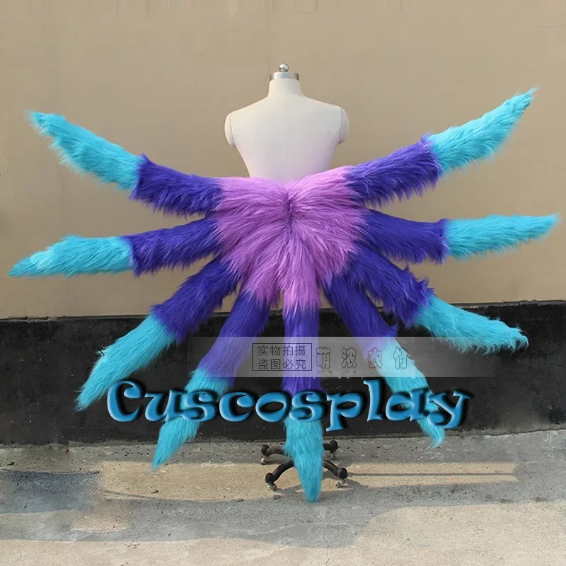 

Game Lol Ahri Cosplay Tails 3 Colors Gradient Nine Tailed Fox Ahri Women Party Halloween Costume Props Can Custom Any Color