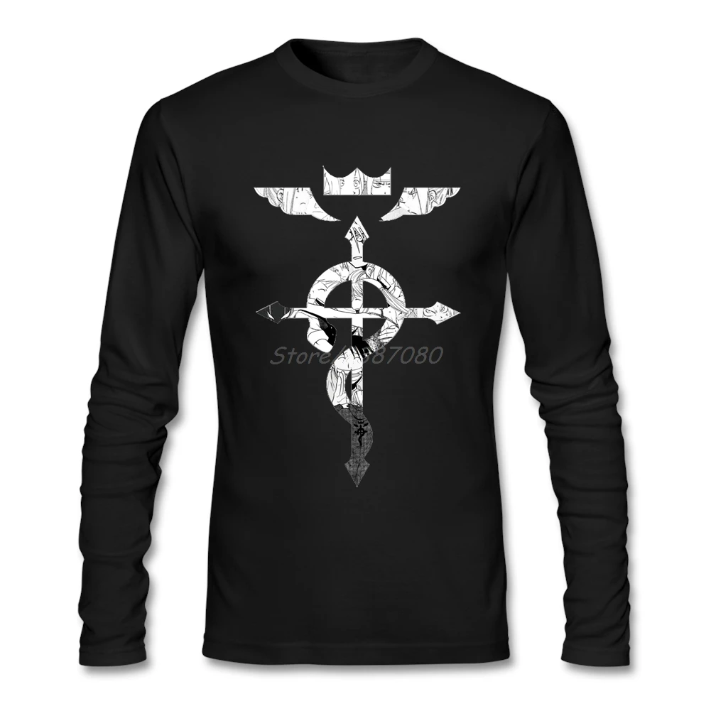 Цельнометаллический логотип алхимика футболка с длинным рукавом одежда на заказ