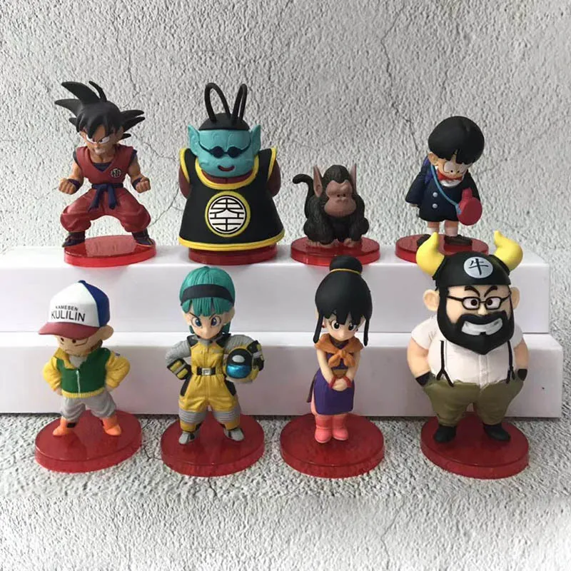 Аниме Dragon Ball Son Goku Chichi Bulma Gyuumaou 8 шт./компл. ПВХ фигурка Коллекционная модель