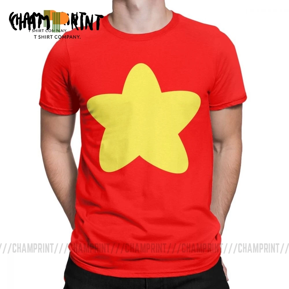 Стивен Вселенная звезда мужские футболки Кристалл драгоценные камни гранат